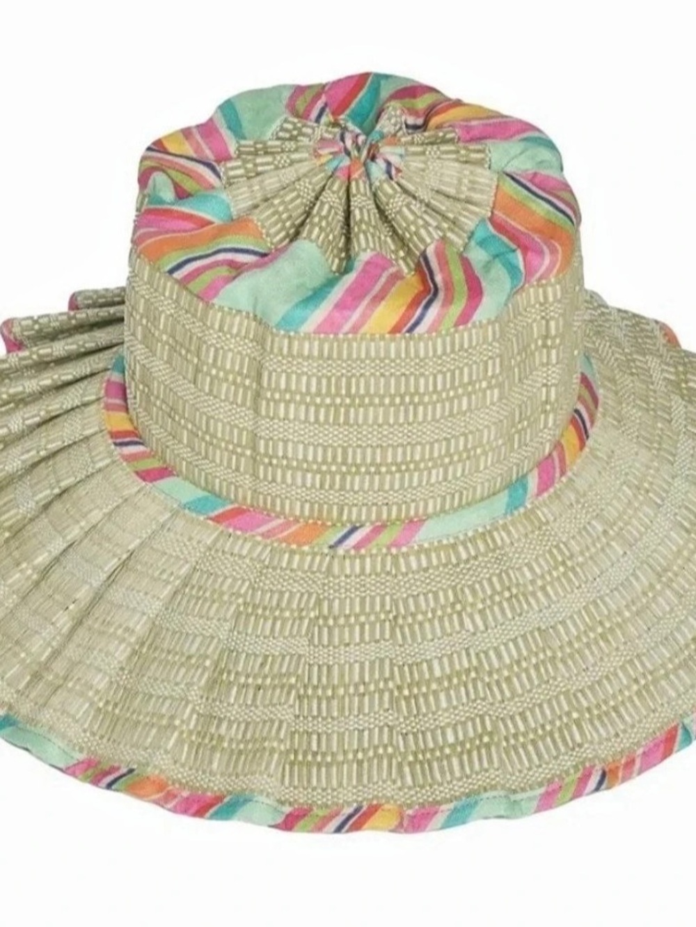 Kathy Hilton x Lorna Murray Sun Hat Green & Pink Size Medium new medium
